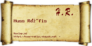 Huss Ráfis névjegykártya